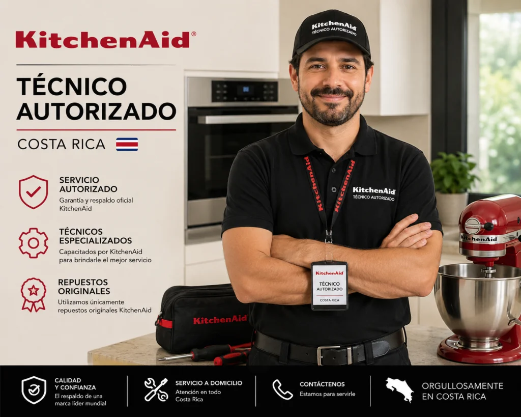 Técnico KitchenAid realizando mantenimiento preventivo en Quito