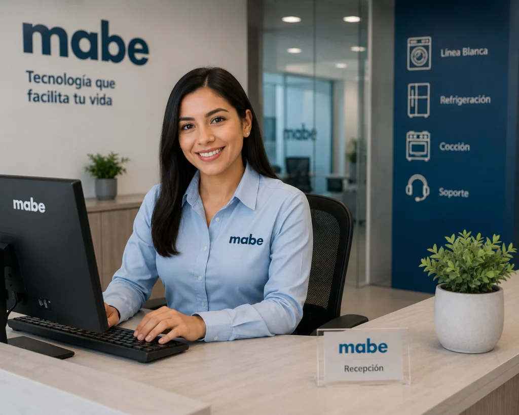 Técnico autorizado Mabe documentando una reparación en Quito