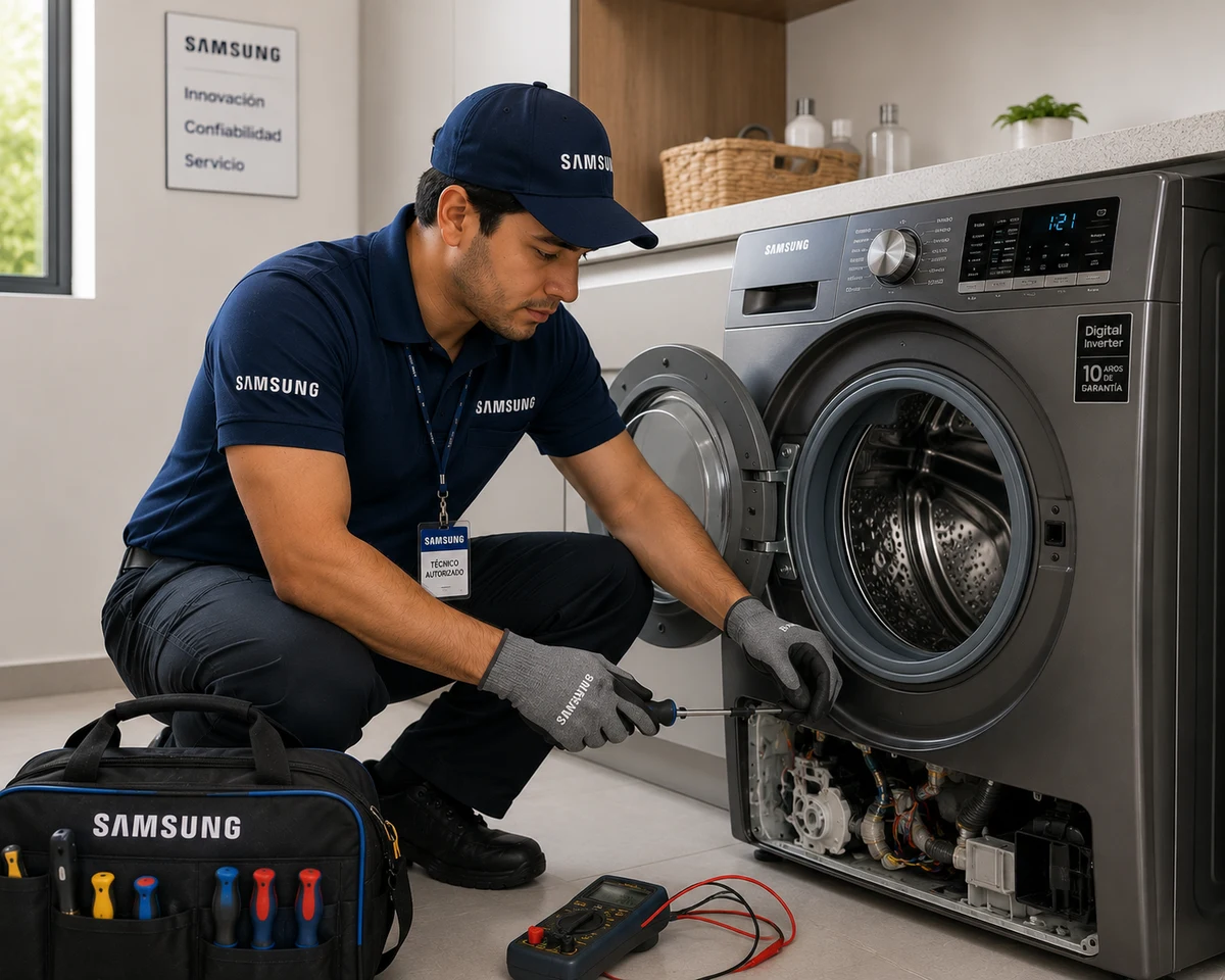 Técnico Samsung atendiendo lavadoras samsung en Quito