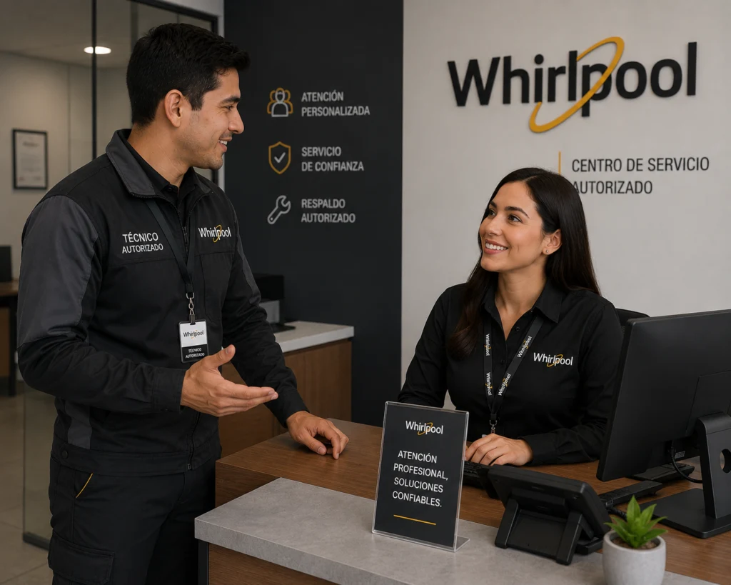 Técnico Whirlpool atendiendo centro de lavado whirlpool en Quito