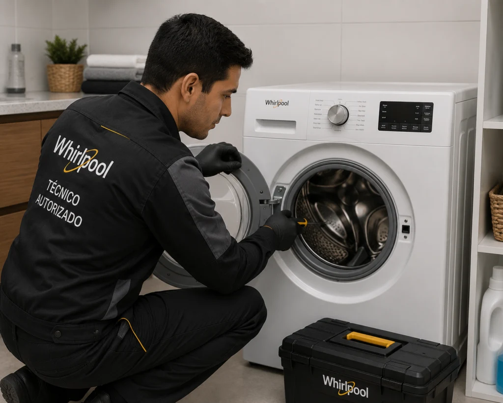 Técnico Whirlpool atendiendo lavadoras whirlpool en Quito